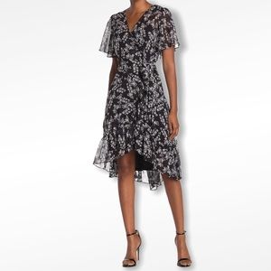 Calvin Klein Floral Waist Tie Dress